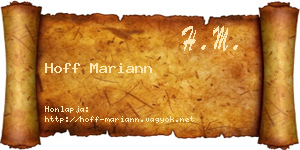 Hoff Mariann névjegykártya