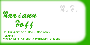 mariann hoff business card